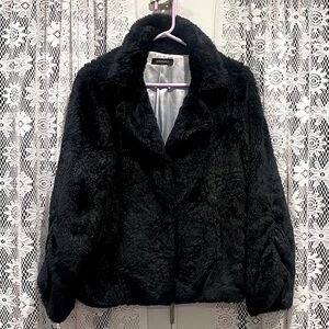 Ideology Black Faux Fur Jacket Size L